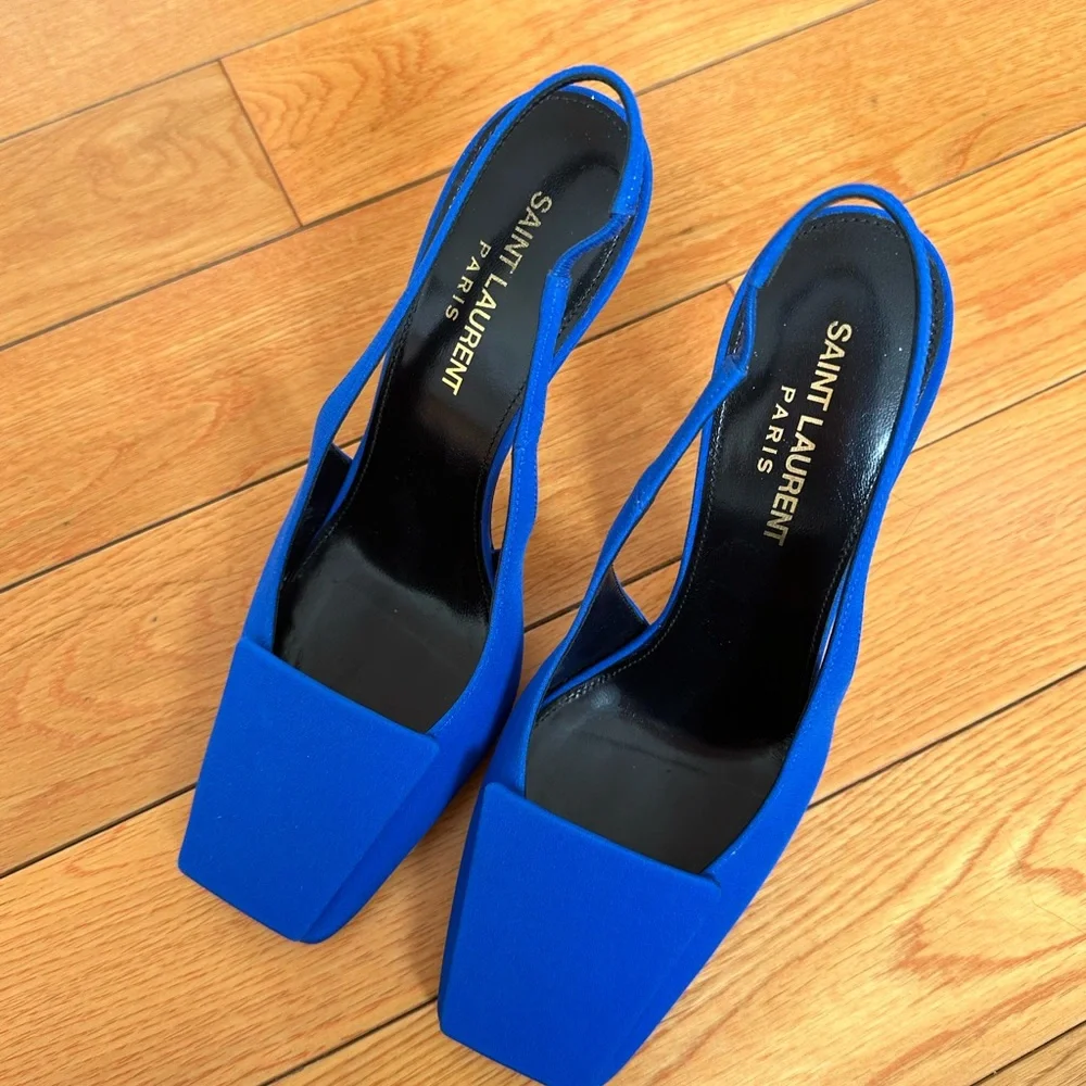 Saint Laurent slingback pumps blue size 37 - Picture 4 of 5